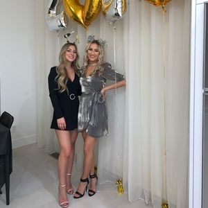 Zara Silver wrap dress